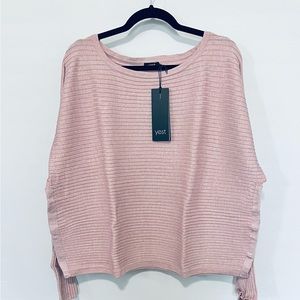 WOMENS YEST SOFT RIBBED LONG SLEEVE SWEATER PINK NWT